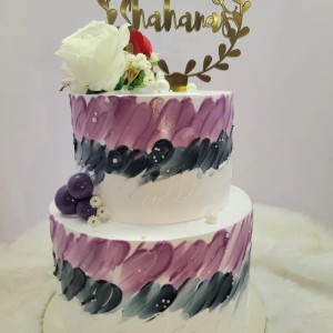 Tier White Cake with Flower