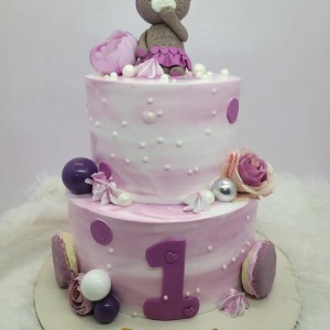 Two Tier Cake with teddy